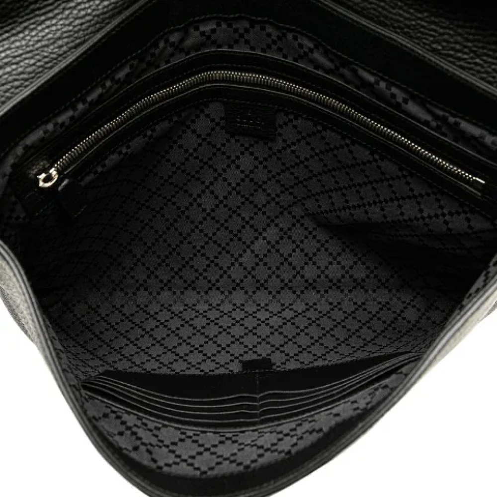 Gucci Vintage Pre-owned Leather clutches Black Dames