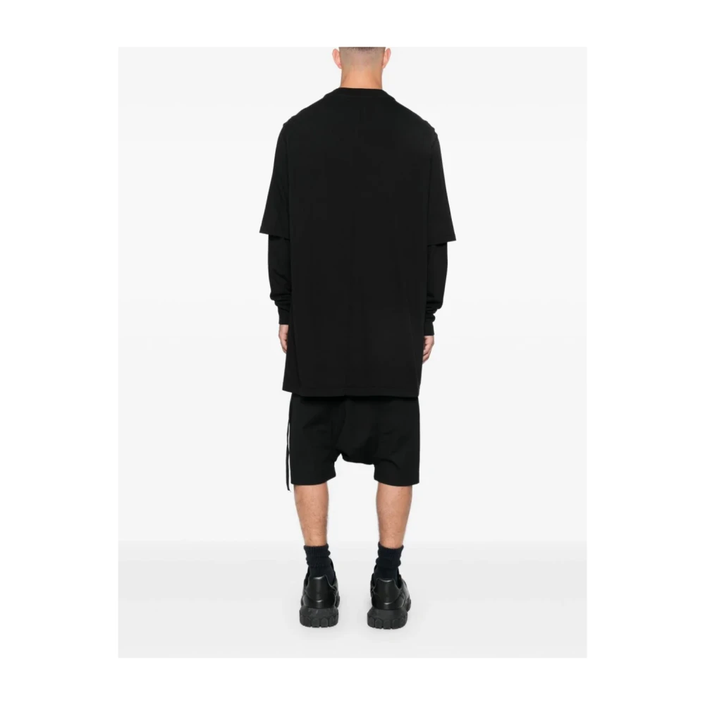 Rick Owens Dubbele Laag Katoenen T-shirt Zwart Black Heren
