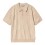 polo-beige-a-carreaux-et-manches-courtes-en-coton