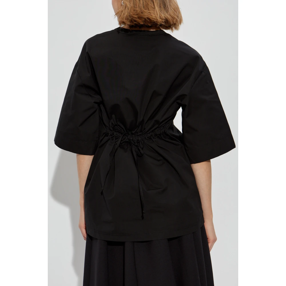 Fabiana Filippi T-shirt met trekkoorden Black Dames