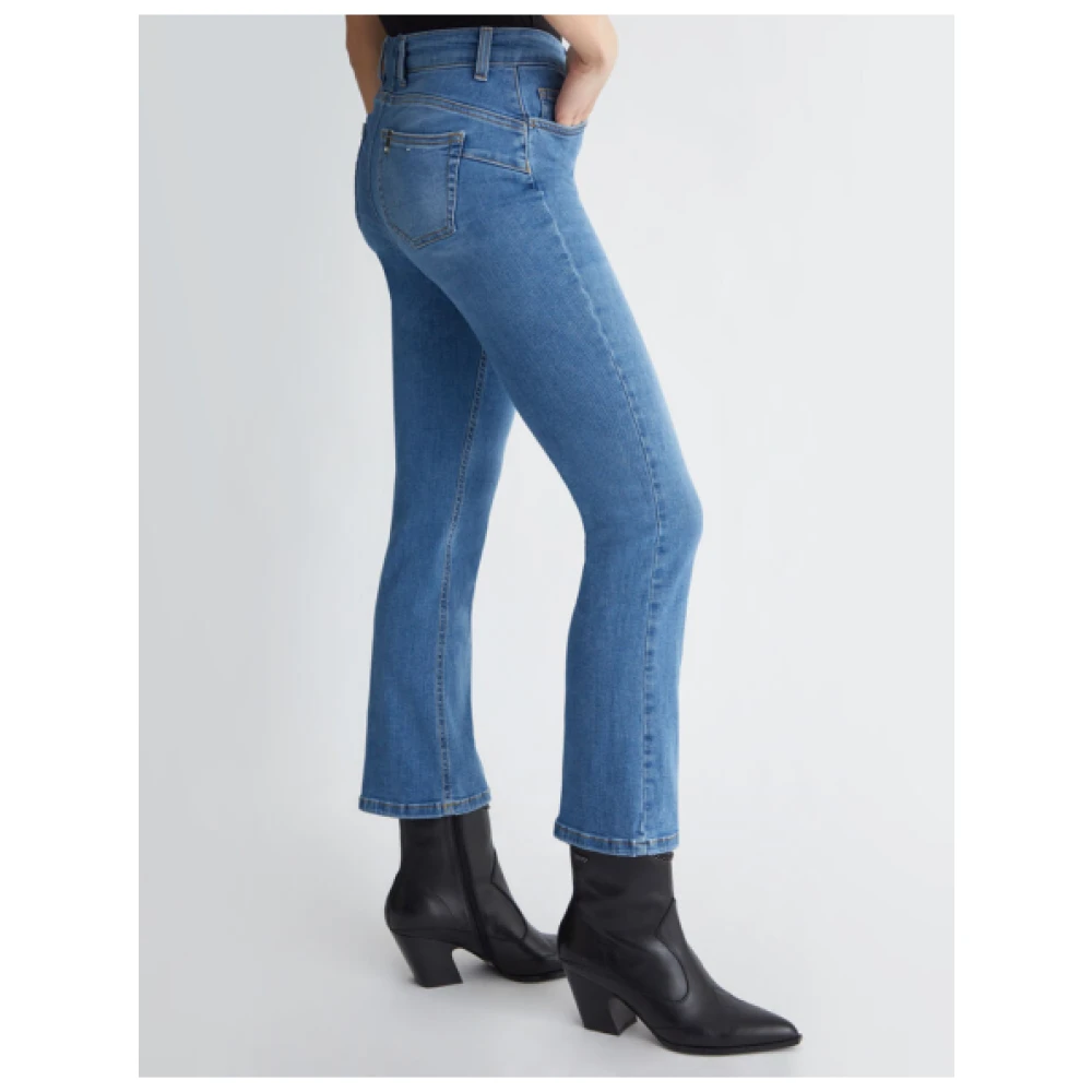 Liu Jo Hoge Taille Crop Flare Jeans Blue Dames