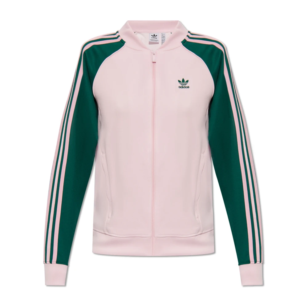 Adidas Originals Oversized SST Track Top Clear Pink Collegiate Green- Dames Clear Pink Collegiate Green