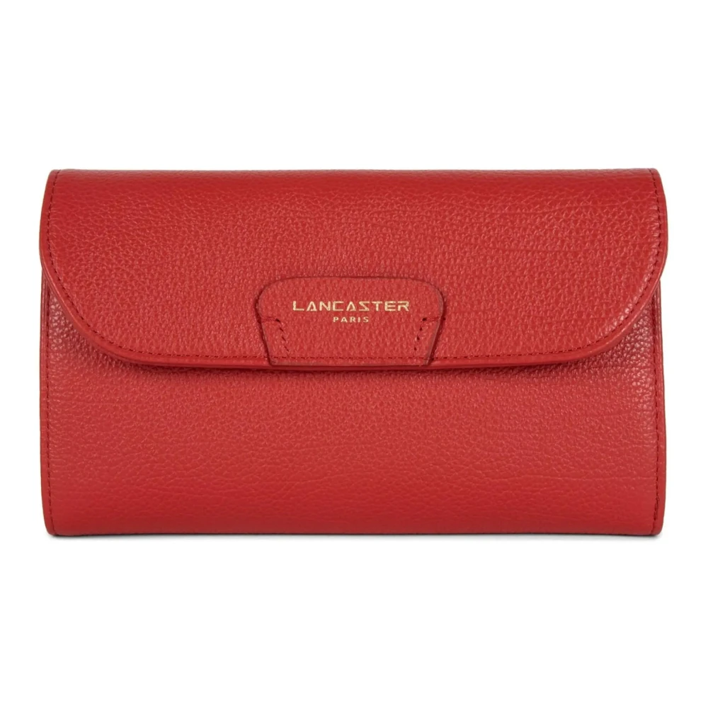 Lancaster Vrouw Rood Leren Portemonnee Met Kaartsleuven