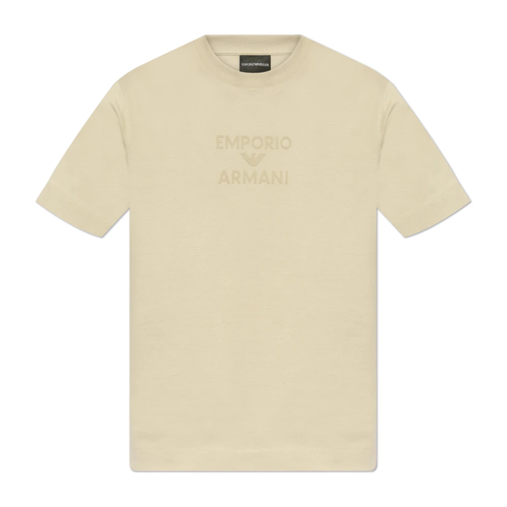 Emporio Armani T-shirt met logo Beige Heren