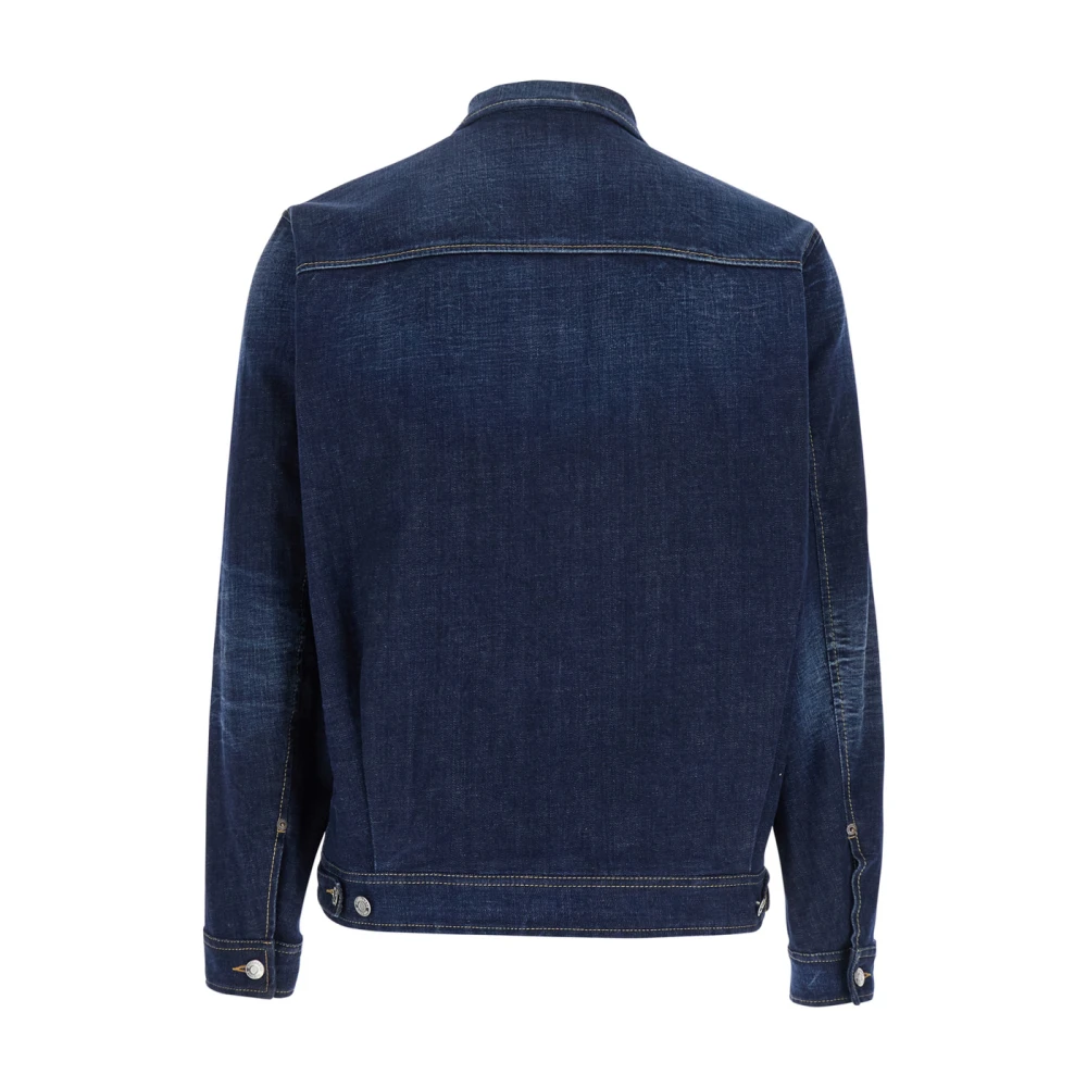 Dsquared2 Blauwe Denim Jack met Klassieke Kraag Blue Heren