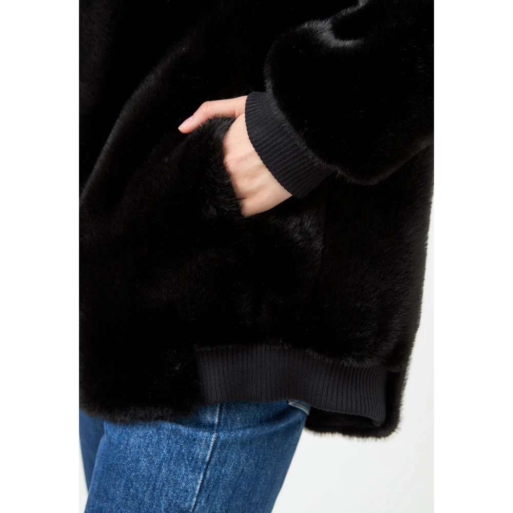 Cesare Gaspari Faux Fur & Shearling Jackets Black Dames
