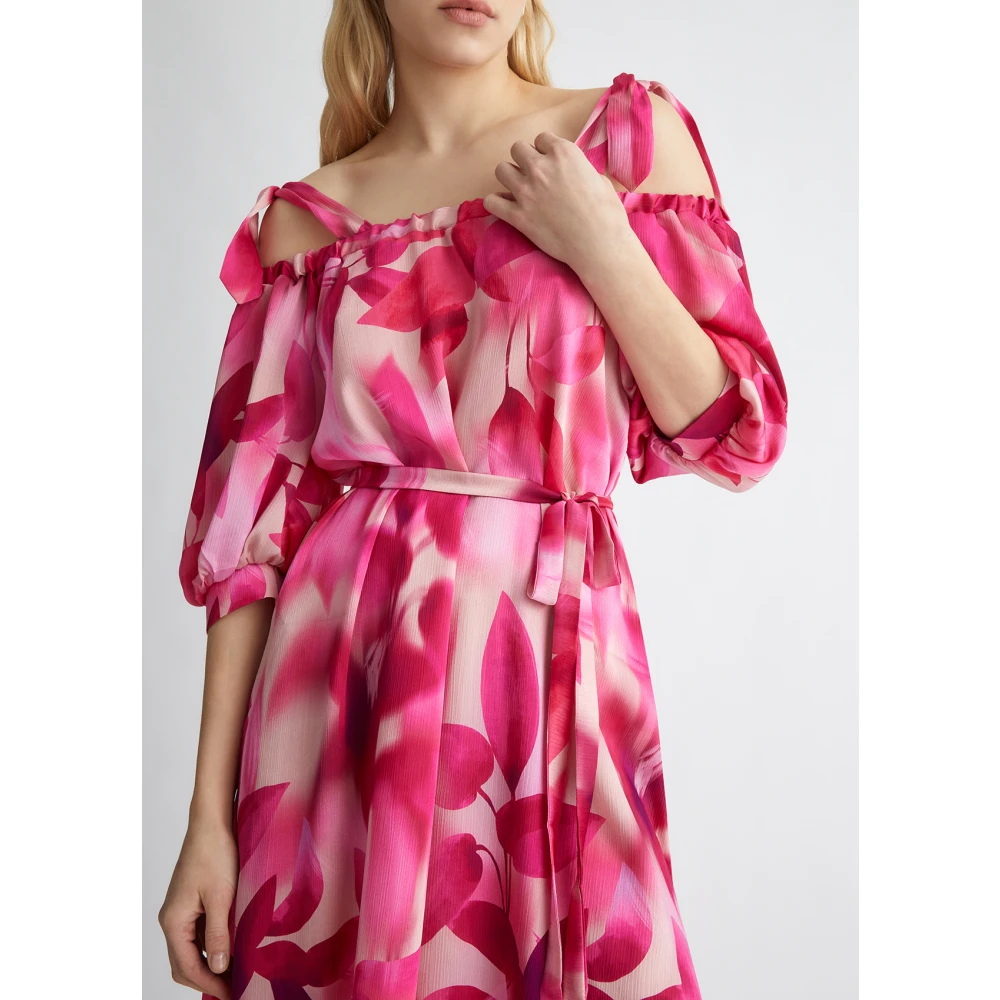 Liu Jo Bloemen Roze Jurk Pink Dames