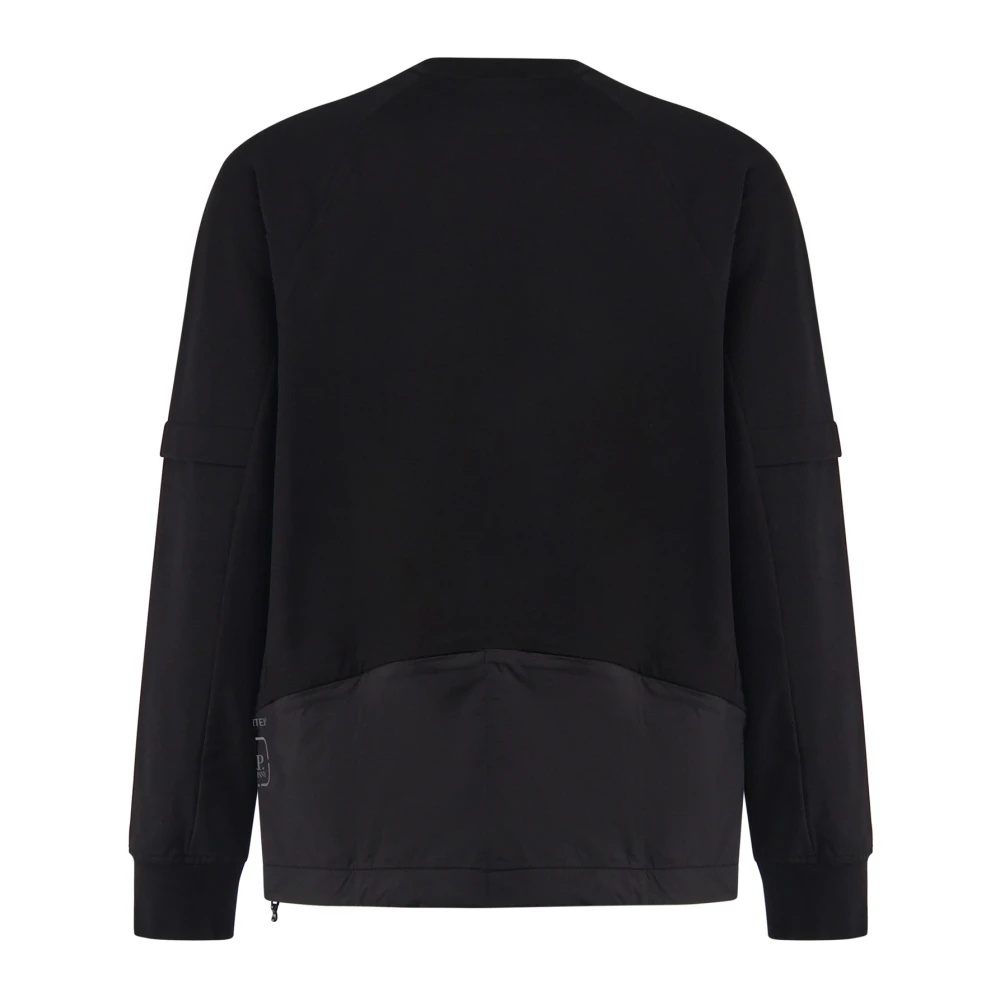 C.P. Company Zwarte katoenen sweatshirt met zakken op de armen Black Heren