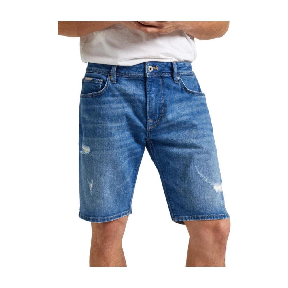 Pepe Jeans Denim Bermuda Shorts met Klassiek Design Blue Heren