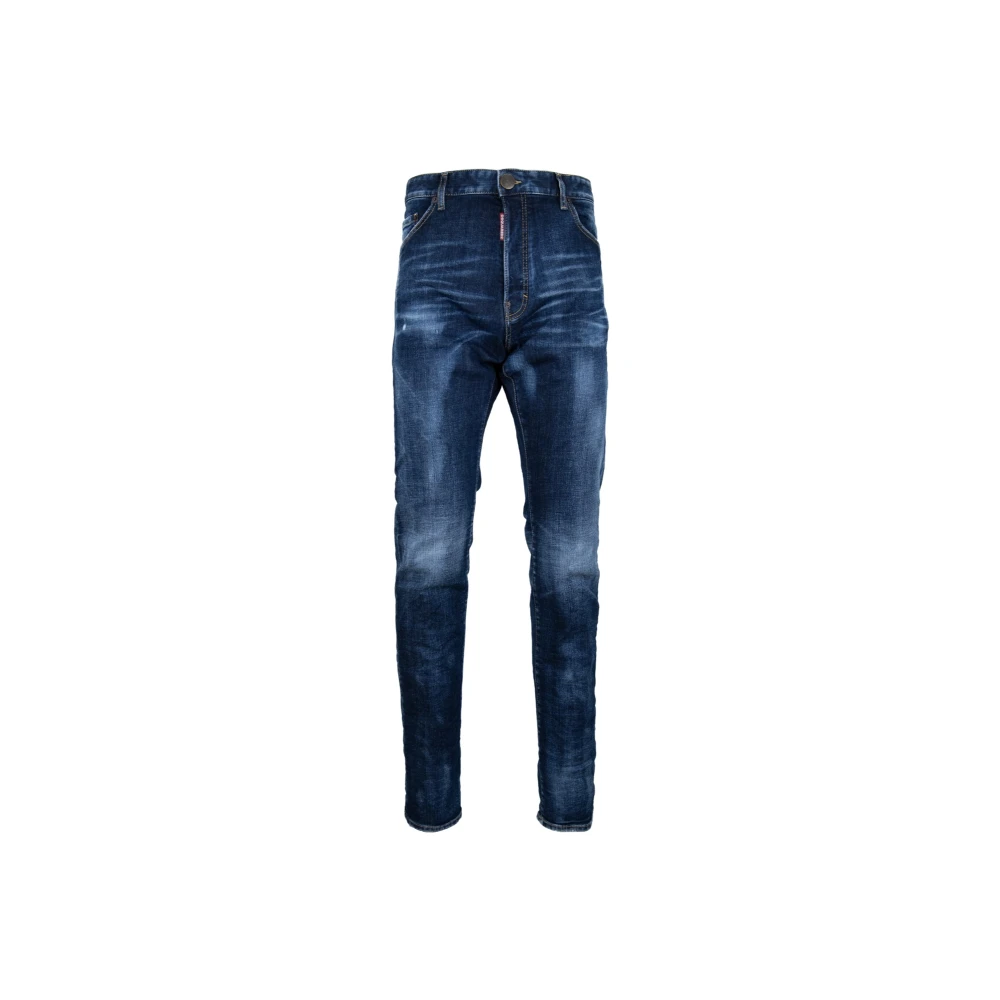 Dsquared2 Mäns Knapp Jeans Blue, Herr