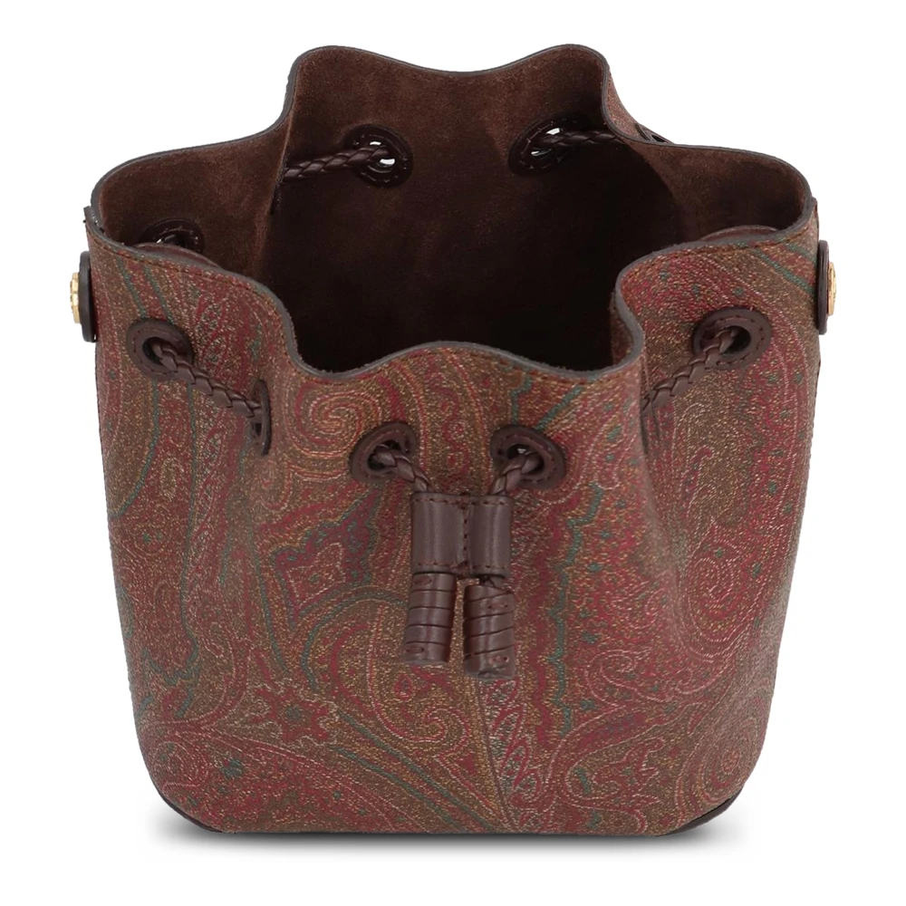 ETRO Paisley Jacquard Mini Bucket Tas Brown Dames