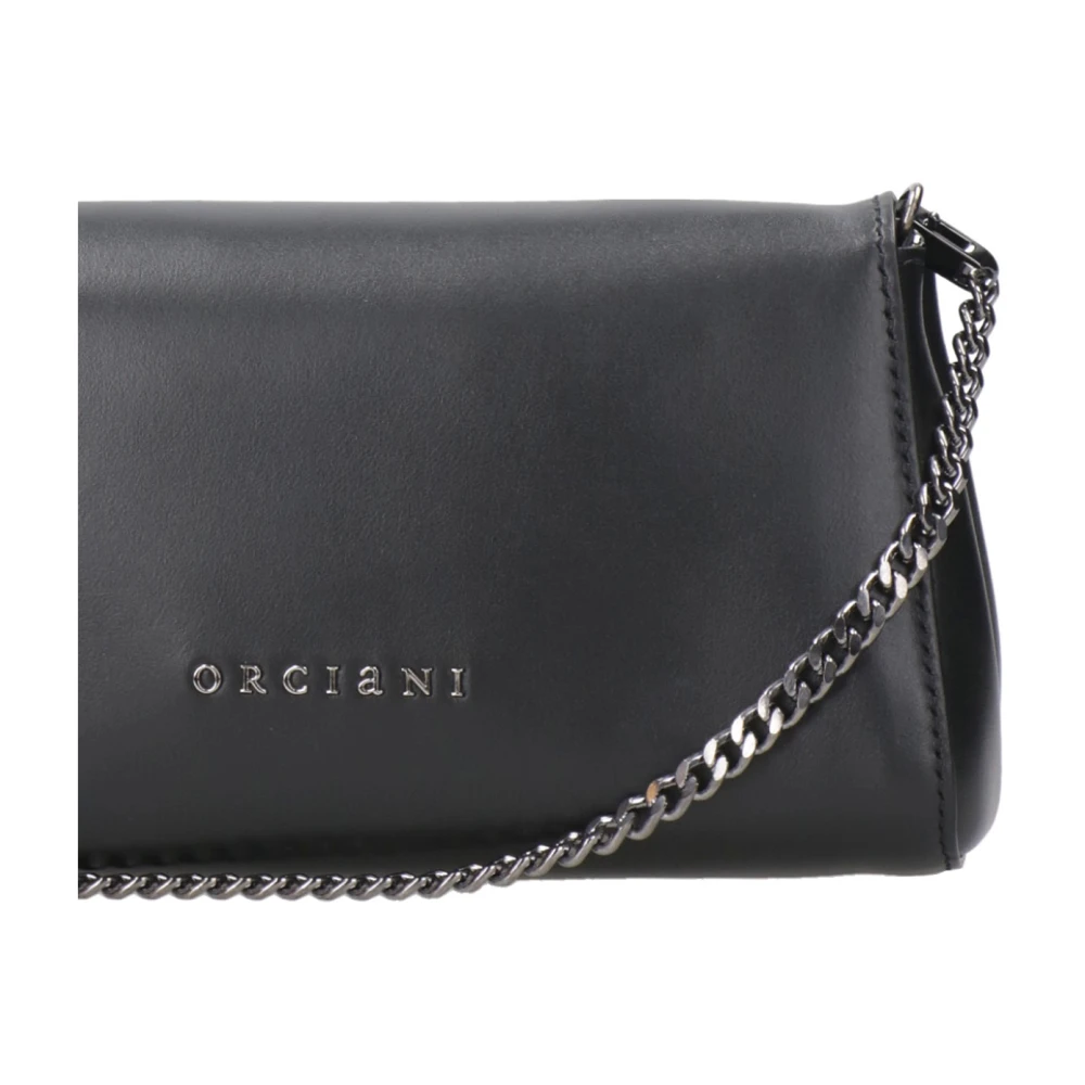 Orciani Zwarte Kwast Handtas met Afneembare Ketting Black Dames