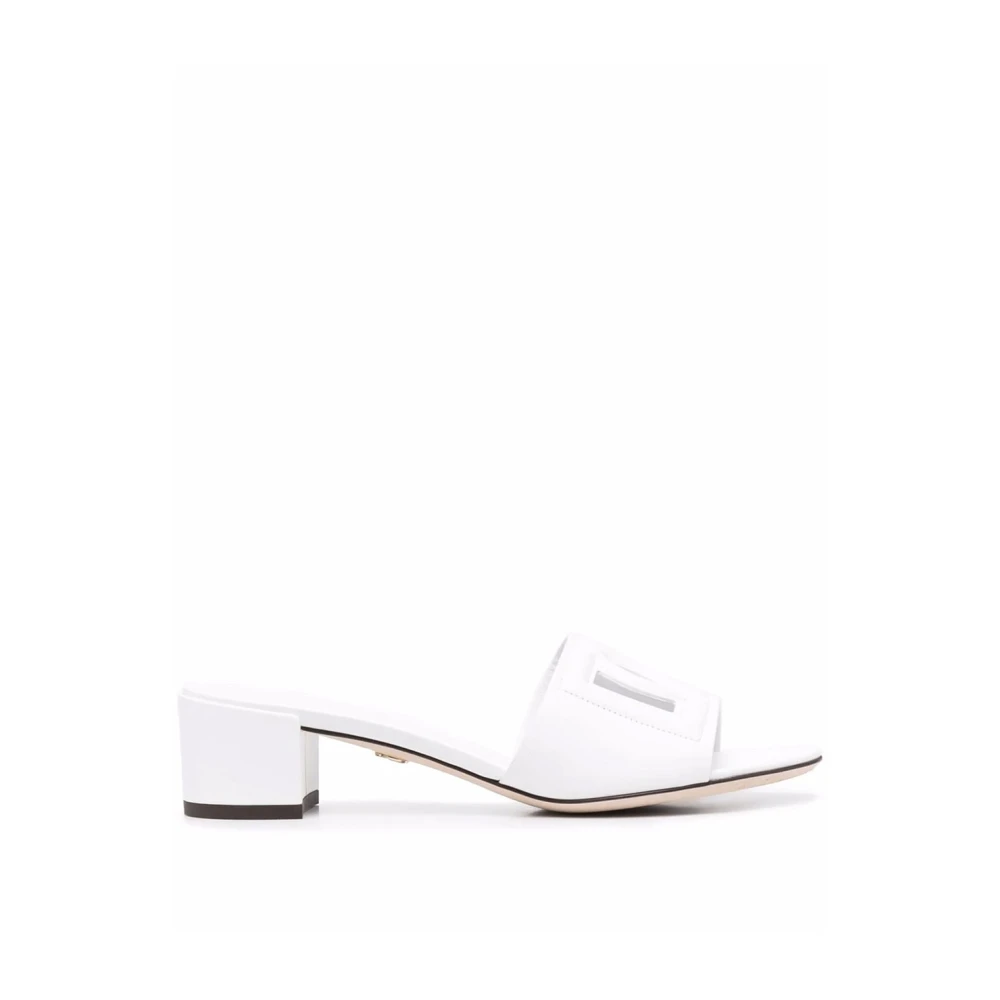 Dolce & Gabbana Women's White Heeled Mules,, Stylish Mules Cr1139ay32980001 Size 7