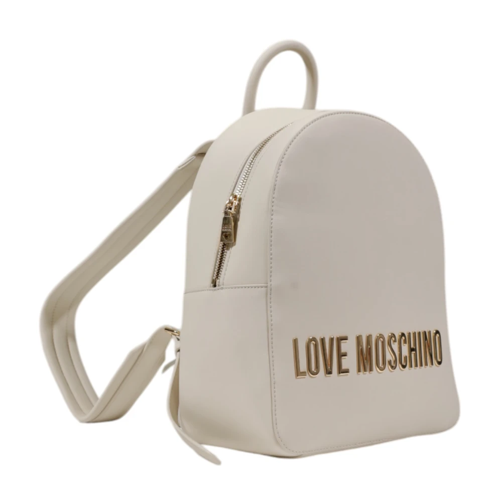 Love Moschino Beige Rits Rugzak Tas Beige Dames