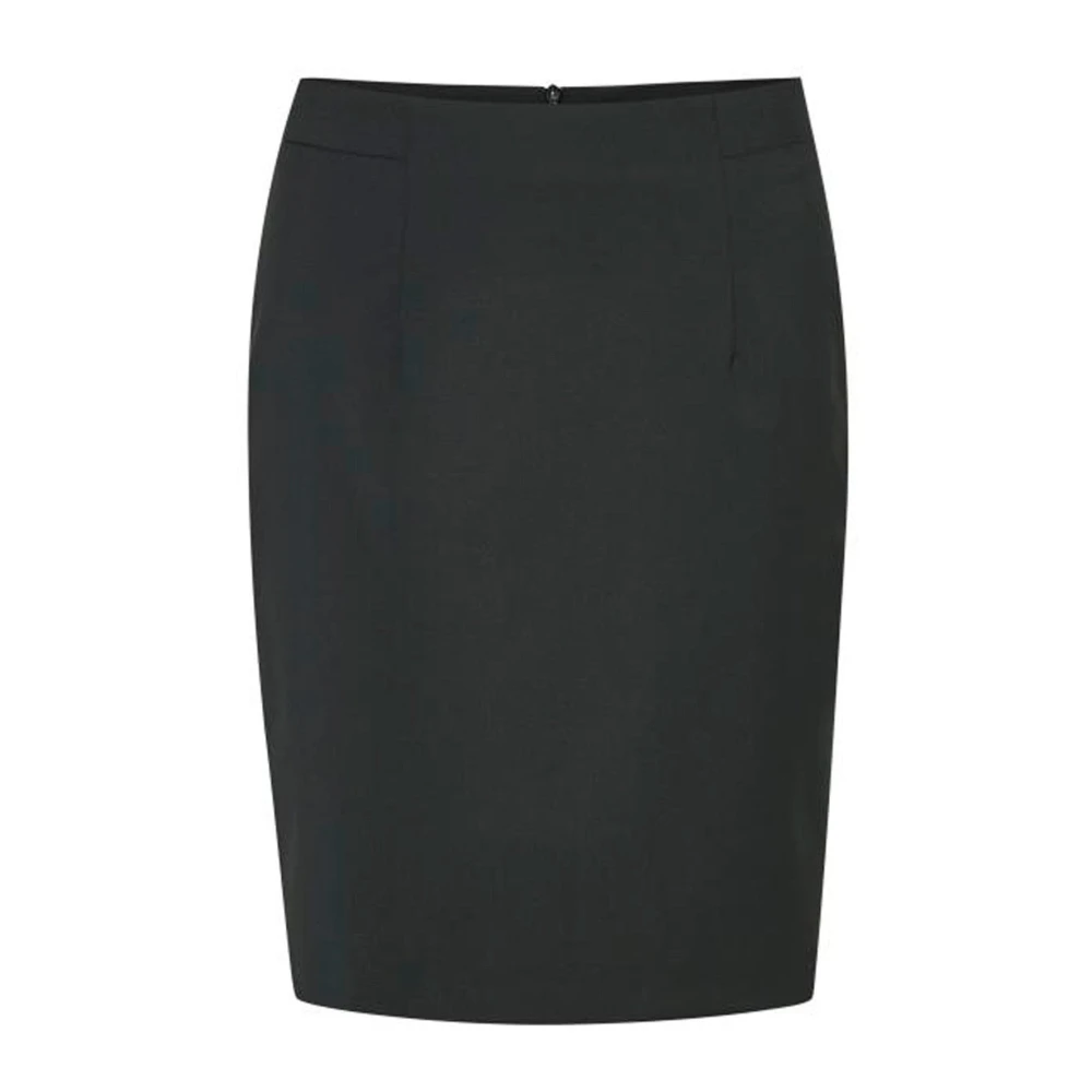 Inwear Women's Black Pencil Skirts, L, Feminine Skirt With Slit