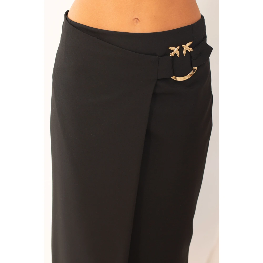 pinko Elegante Longuette Rok in Zwart Black Dames