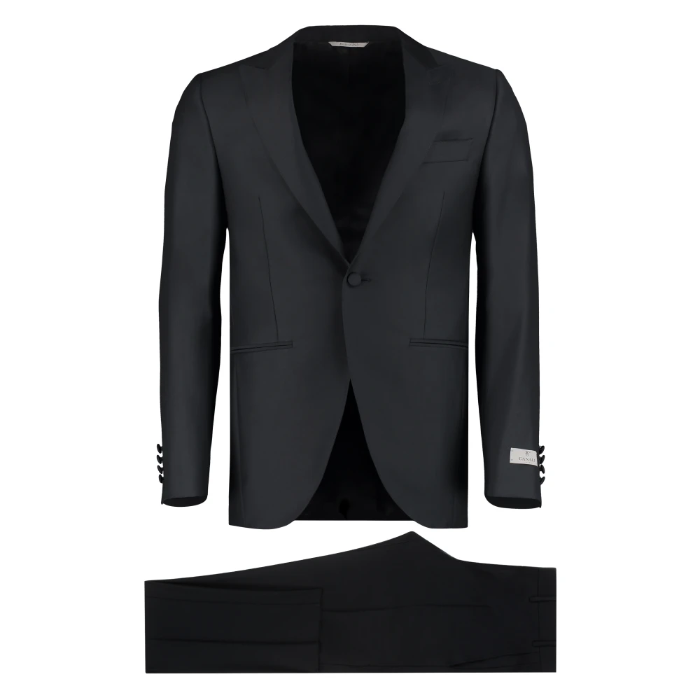 Canali Klassiek wollen pak Black Heren