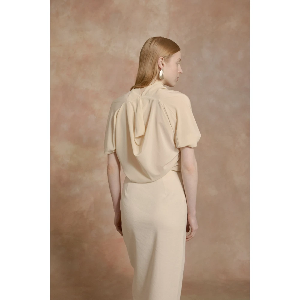 Cortana Liv ivoor stretch zijden blouse Beige Dames