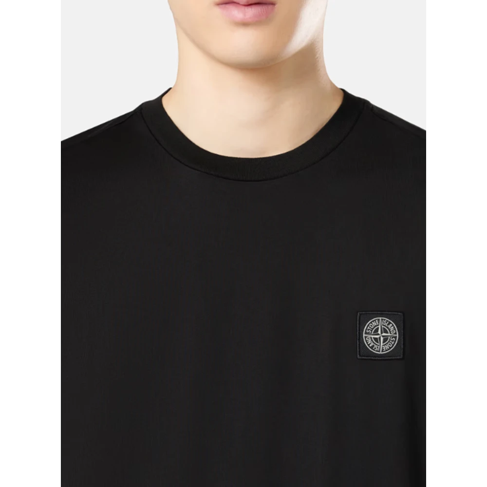 Stone Island Korte Mouw Slim Fit T-shirt (Zwart) Black Heren