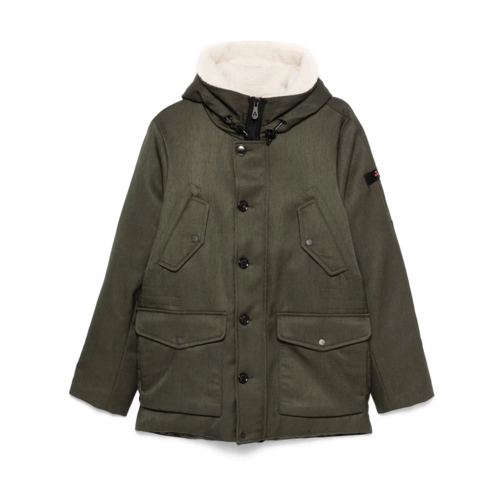 Peuterey Groene Gewatteerde Hoodiejas Green Heren