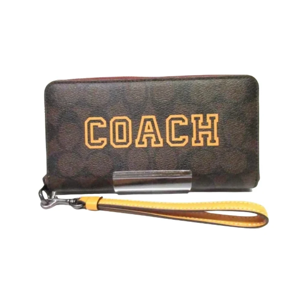 Coach Pre-owned Cotton wallets Brown Dames