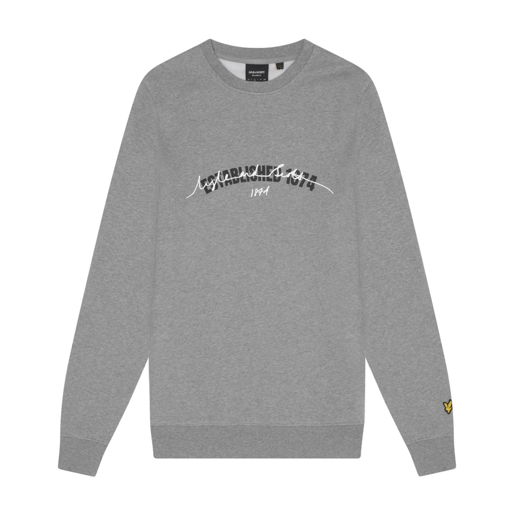 Lyle & Scott Mid-lagen Opgericht 1874 Grafische Crew Neck Sweatshirt Gray Heren