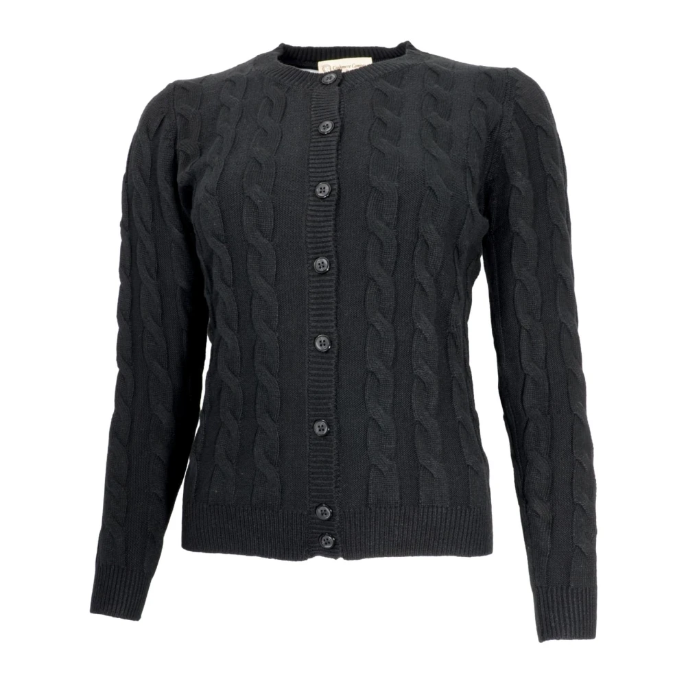 Cashmere Company Gevlochten Slim Fit Vest Zwart Black Dames