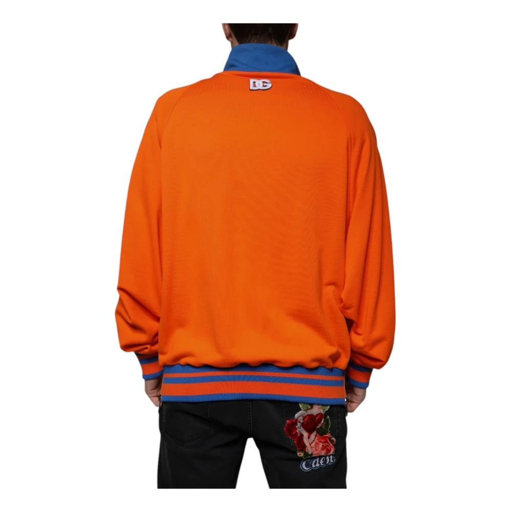 Dolce & Gabbana Bomberjack met Logo Details Oranje Blauw Orange Heren