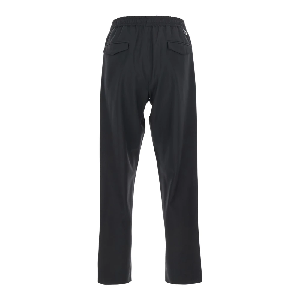 Low Brand Zwarte wollen broek met elastische taille Black Heren