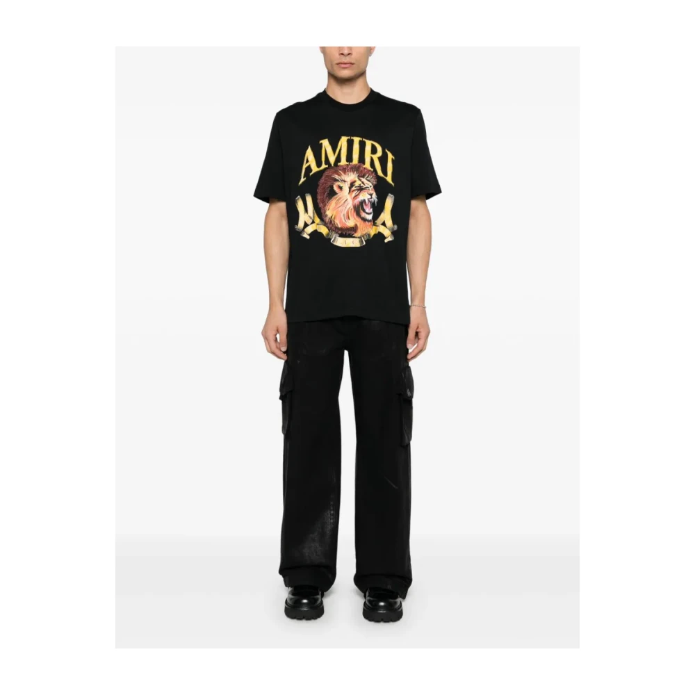 Amiri T-shirt met leeuwenprint en korte mouwen Black Heren
