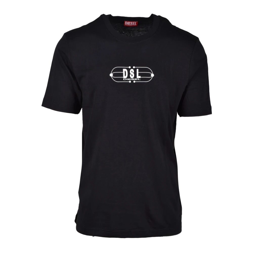 Diesel Katoenen T-shirt Black Heren