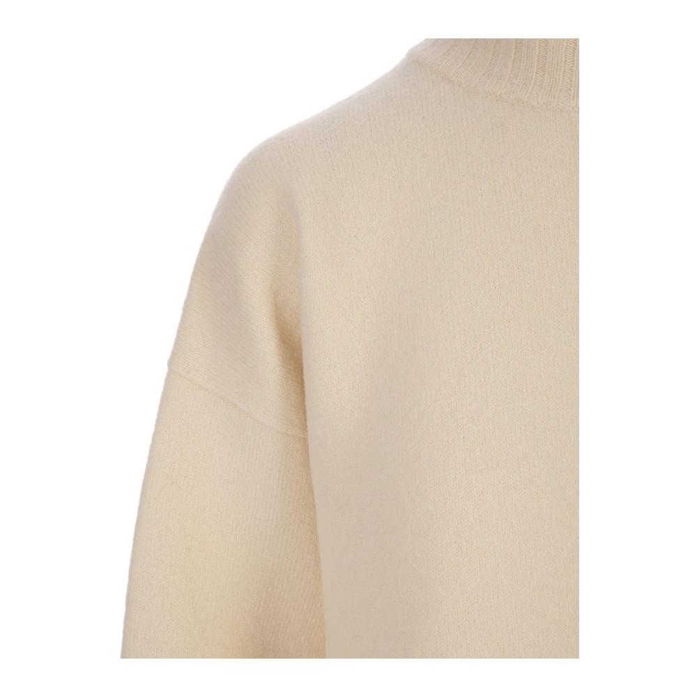 Jil Sander Witte Oversize Merino Wol Trui White Dames