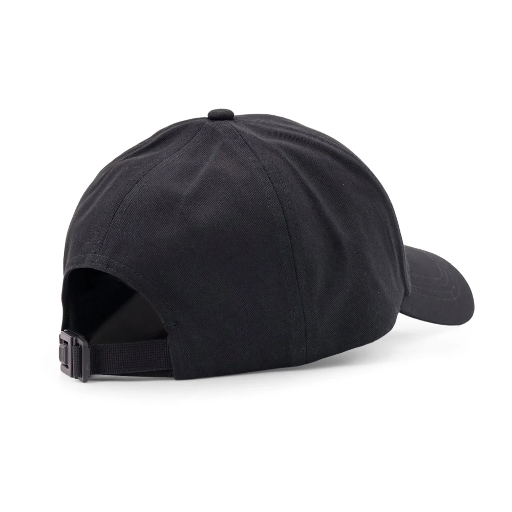 Moncler Katoenen Logo Patch Verstelbare Band Hoed Black Heren