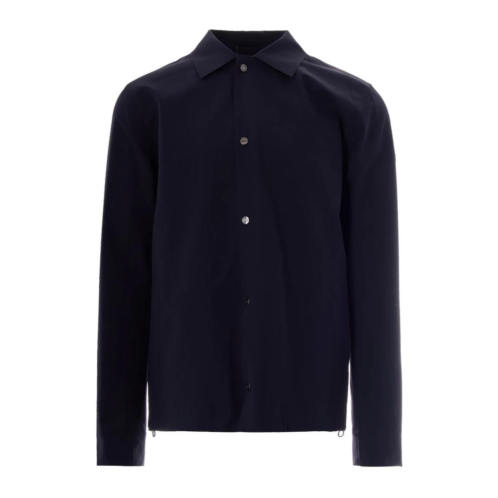 Herno Blue Shacket In Essence - Male - Light Jackets - Xl - Jackets