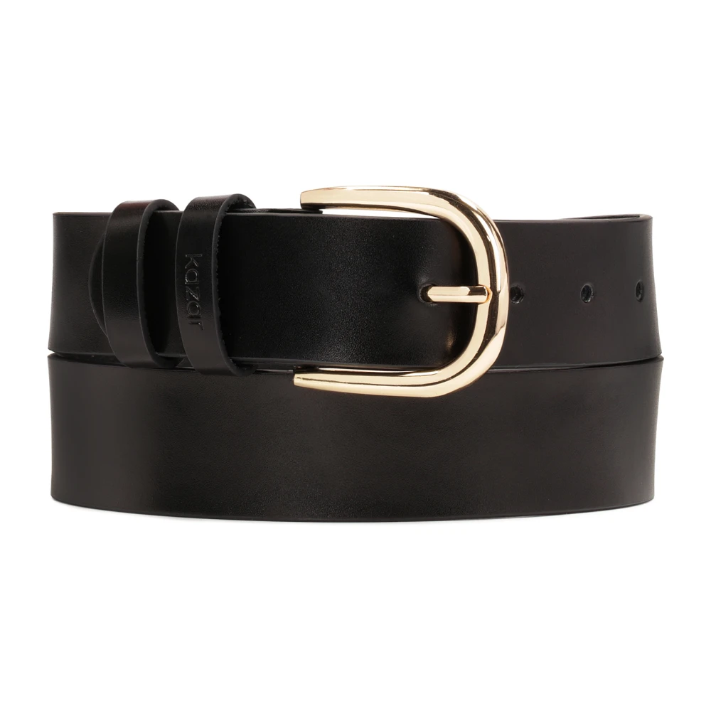 Kazar Universele zwarte gladleren riem Black Dames