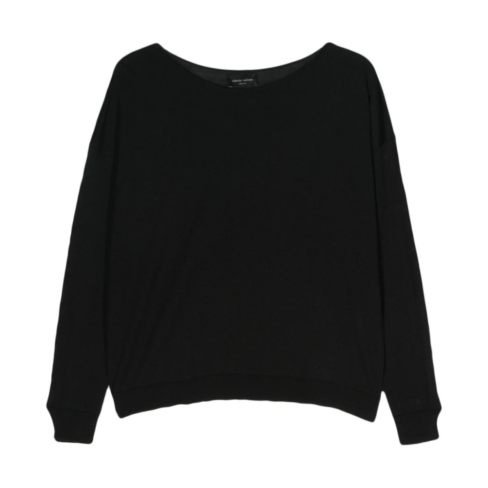 Roberto Collina Zwarte Sweaters voor Heren Black Dames