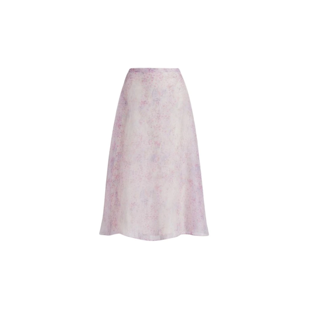 Alberta Ferretti Women's Pink Silk Organza Skirt - Midi Skirts - L - Skirts