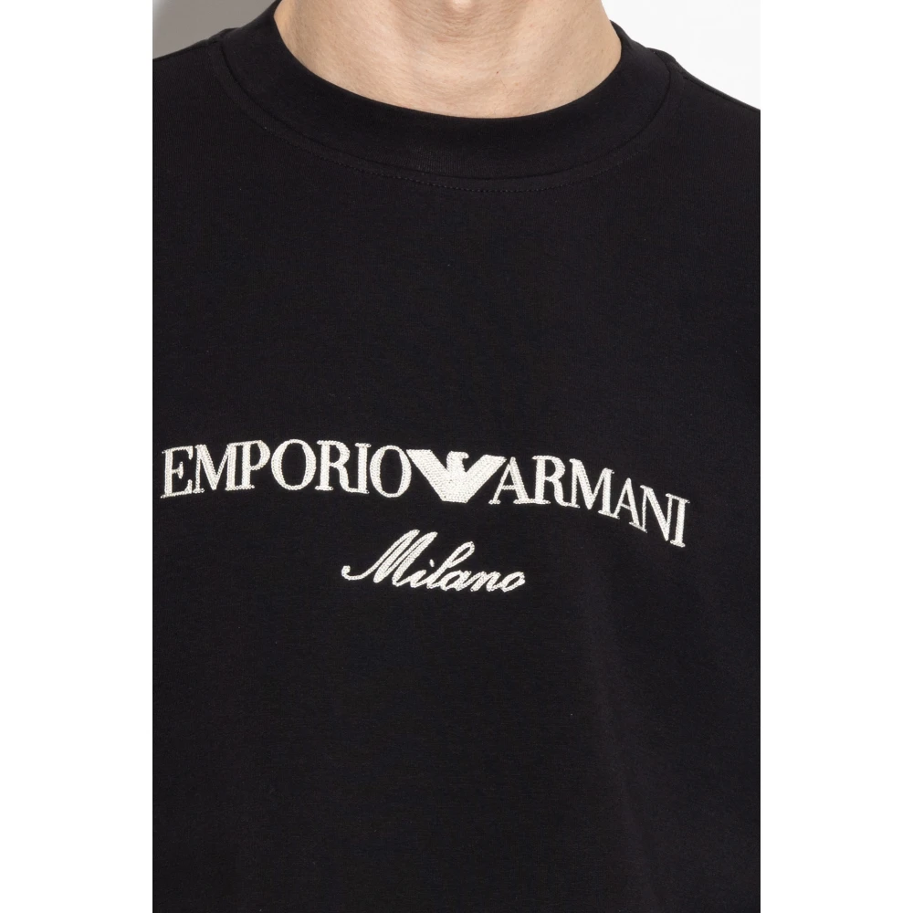 Emporio Armani Sweatshirt met logo Blue Heren