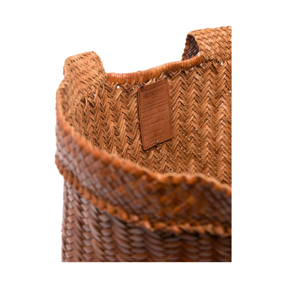 Dragon Diffusion Karamelbruin Leren Geweven Tote Tas Brown Dames