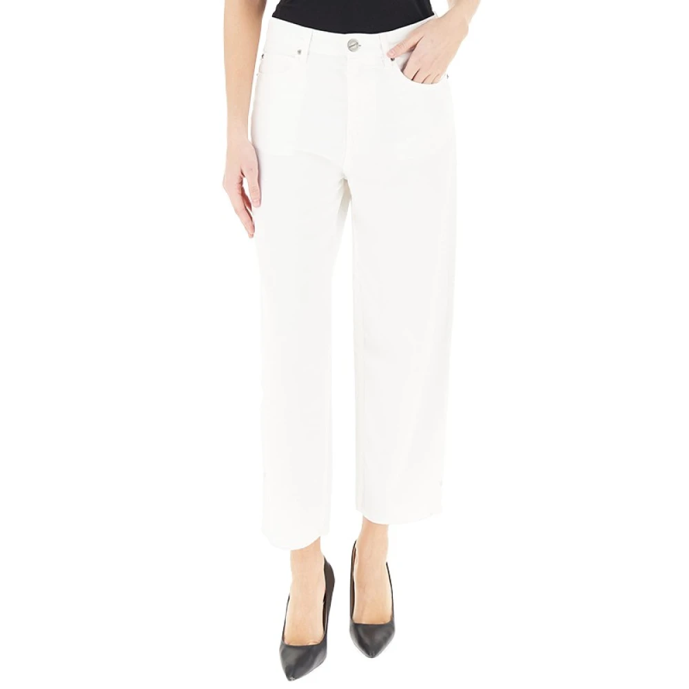 Pinko White Estelle Straight Jeans - Female - Straight Trousers - W28 - Trousers