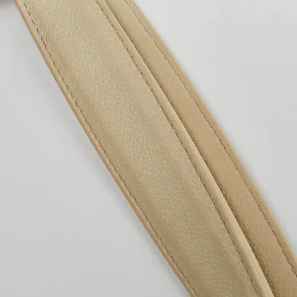 Chanel Vintage Pre-owned Leather totes Beige Dames