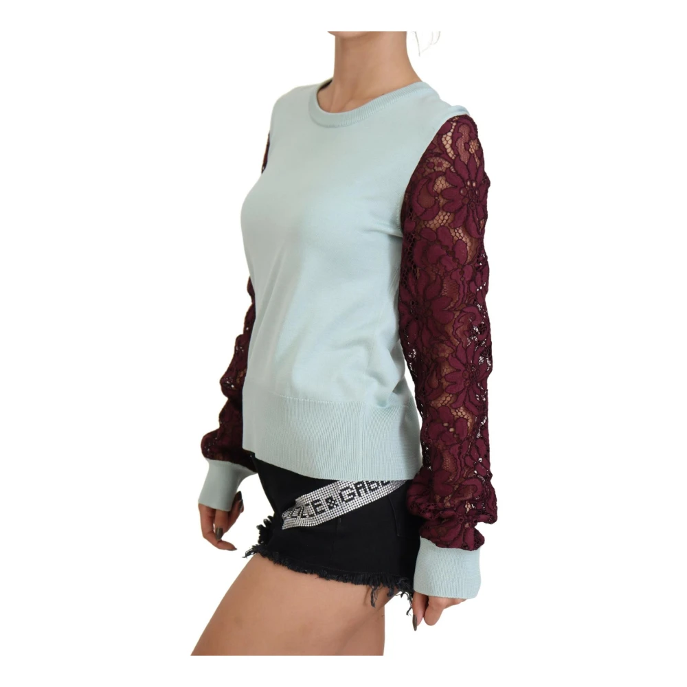 Dolce & Gabbana Zijden Blend Kant Pullover Trui Multicolor Dames