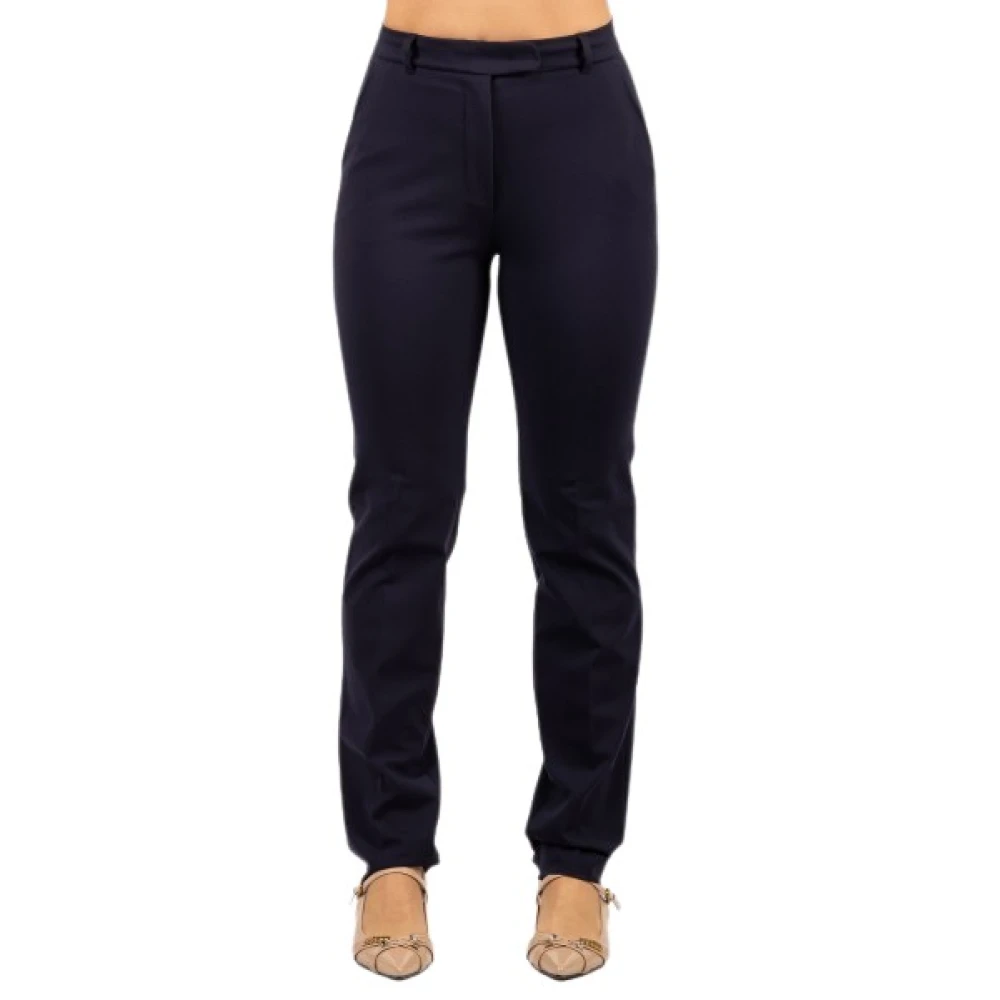 Max Mara Studio Women's Blue Slim-Fit Trousers, S, Slim-Fit Trousers