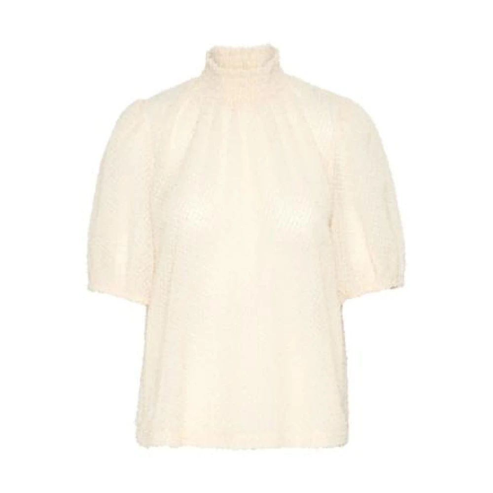 Saint Tropez Vrouwelijke Blouse met Gedrapeerde Details Blue Dames