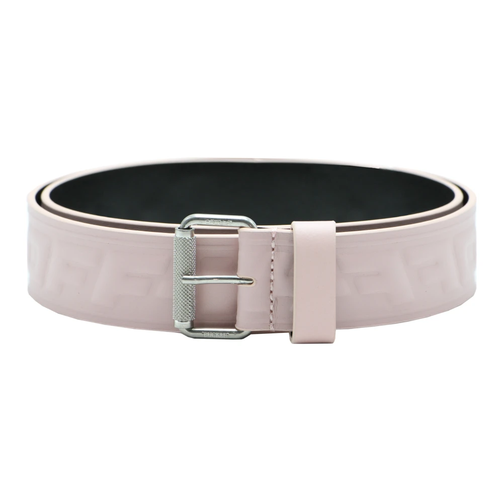 Off White Leren Riem met reliëf logo Pink Dames