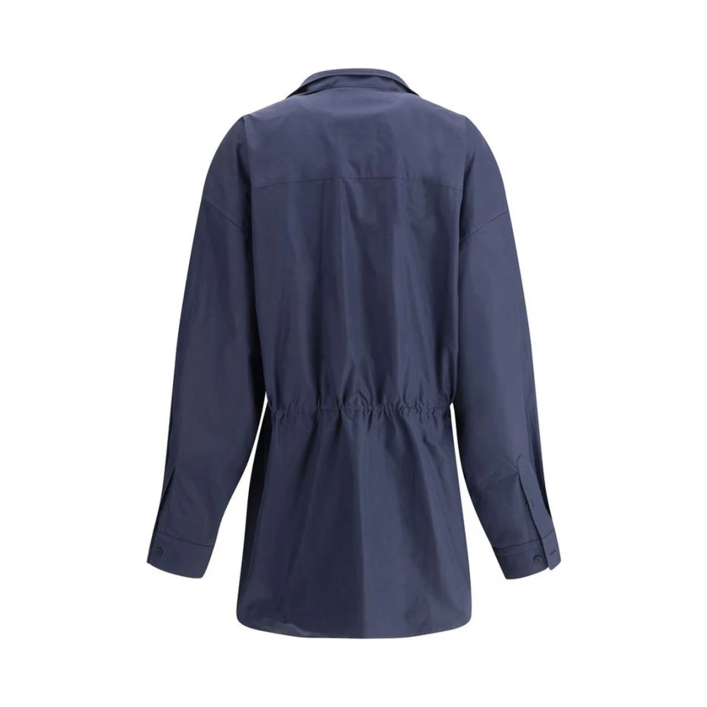Balenciaga Asymmetrische Overhemdjurk Fusion Blue Dames