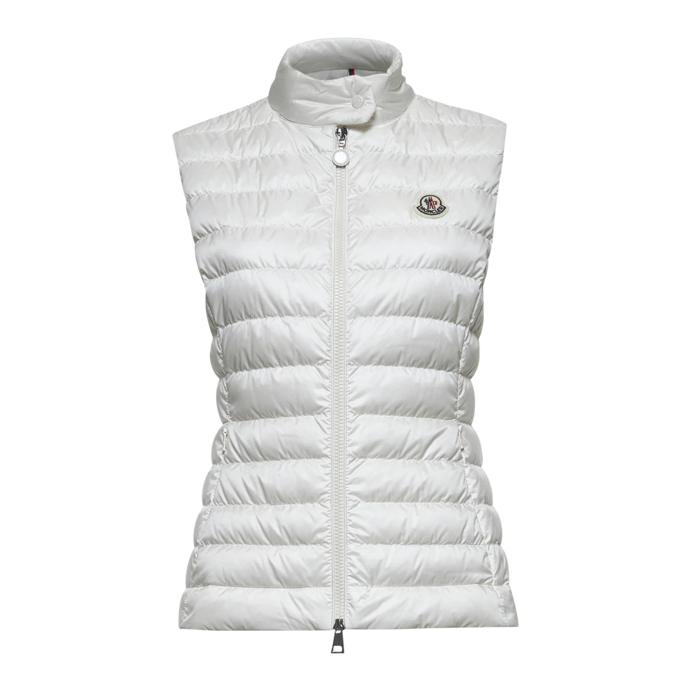 Moncler Women's Beige Vests,, Sleeveless Down Coat Small