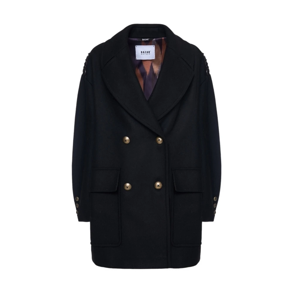 Bazar deluxe Zwarte Donna Caban Overjas Black Dames