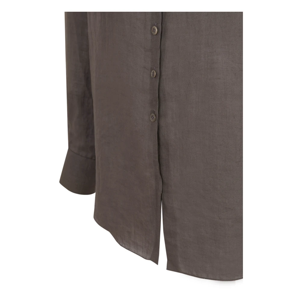 Cortana Dennis oversized shirt in kastanje ramie Brown Dames