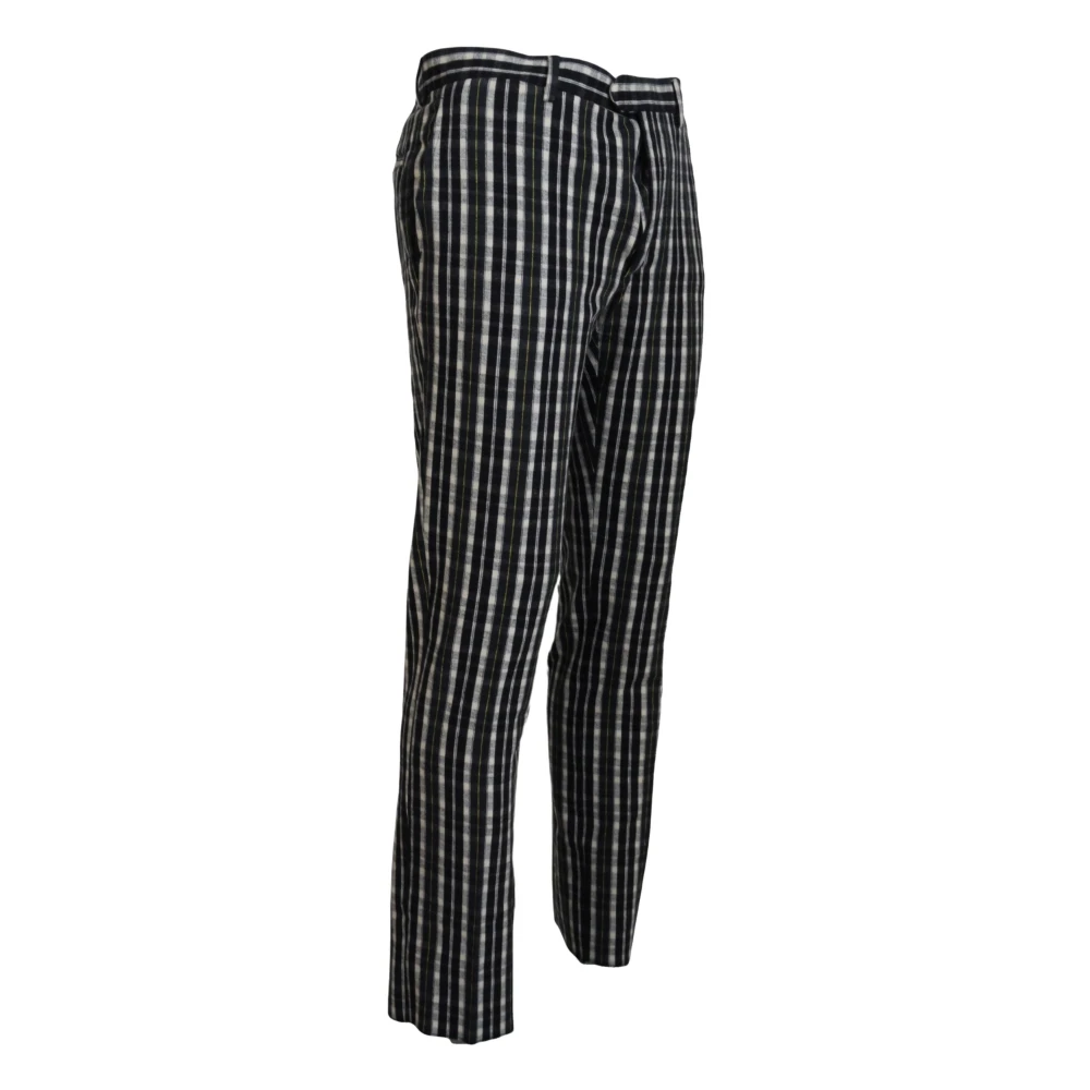 Bencivenga Elegante Zwart & Wit Broek Black Heren